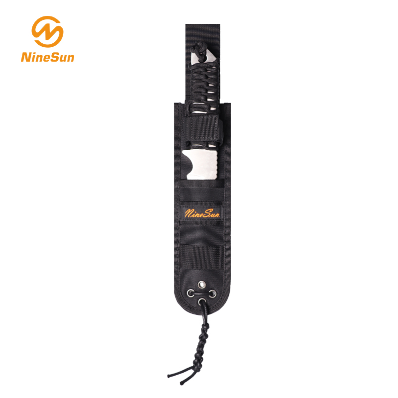 Schwarze Nylon Gurtband Messerscheide-NineSan
